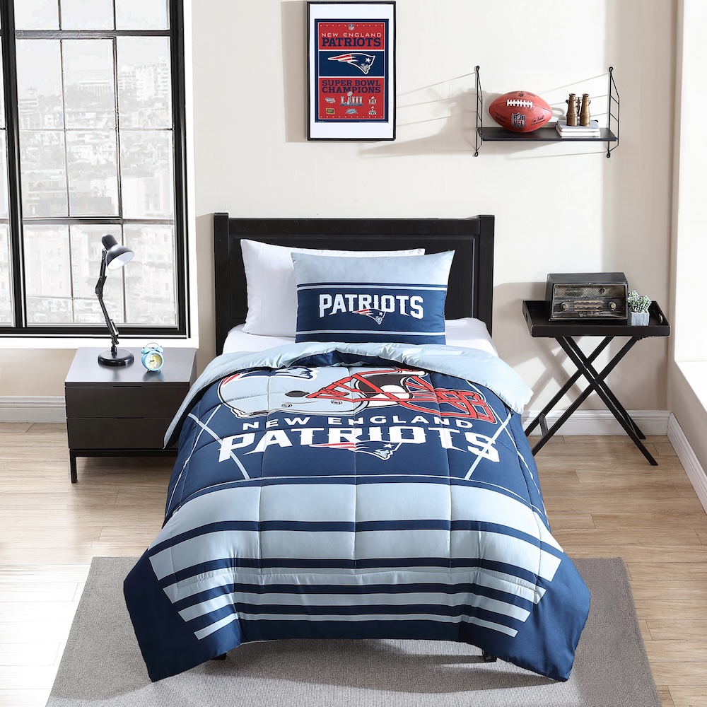 New England Patriots Twin Comforter Set with Sham