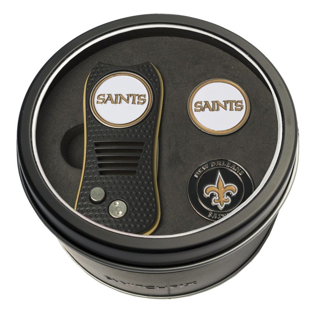 New Orleans Saints Switchblade Divot Tool and 2 Ball Marker Gift Pack