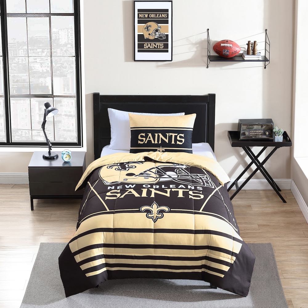 New Orleans Saints Twin Comforter Set with Sham