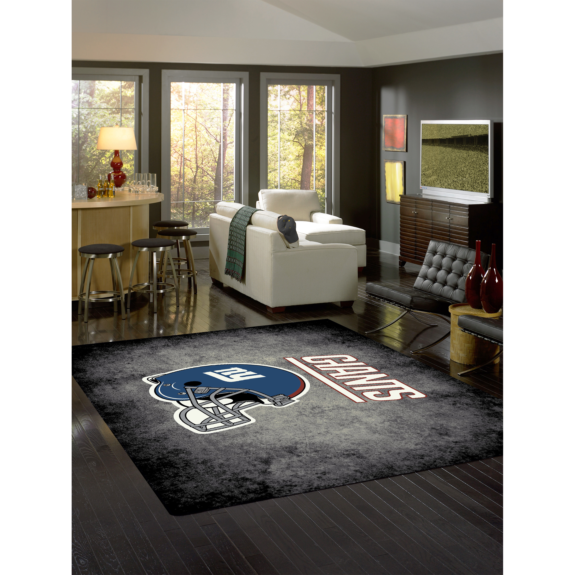 New York Giants 6 X 8 DISTRESSED Rug