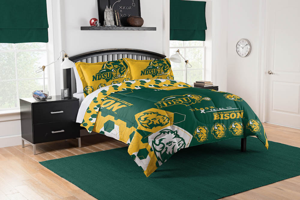 North Dakota State Bison QUEEN/FULL size Comforter and 2 Shams