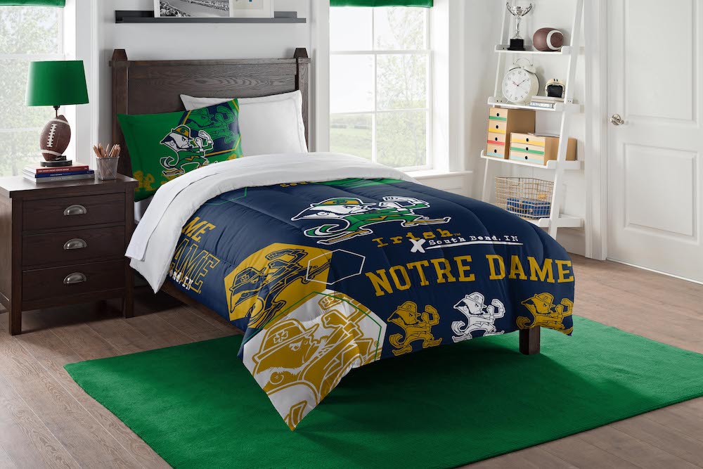 Notre Dame Fighting Irish QUEEN/FULL size Comforter and 2 Shams