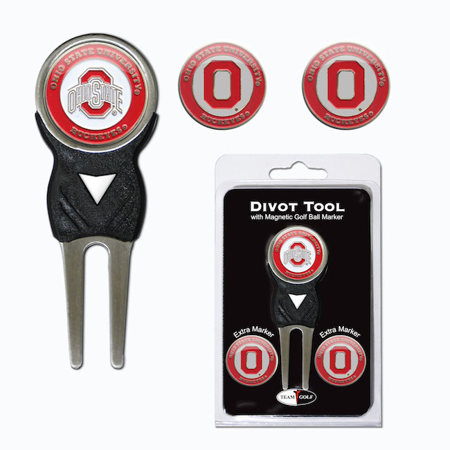 Ohio State Buckeyes 3 Marker Signature Divot Tool Pack
