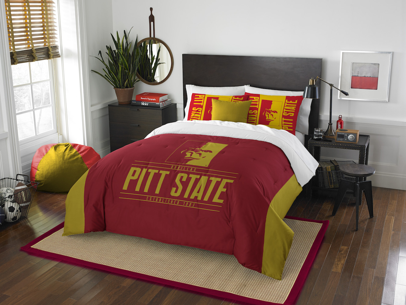 Pitt State Gorillas QUEEN/FULL size Comforter and 2 Shams