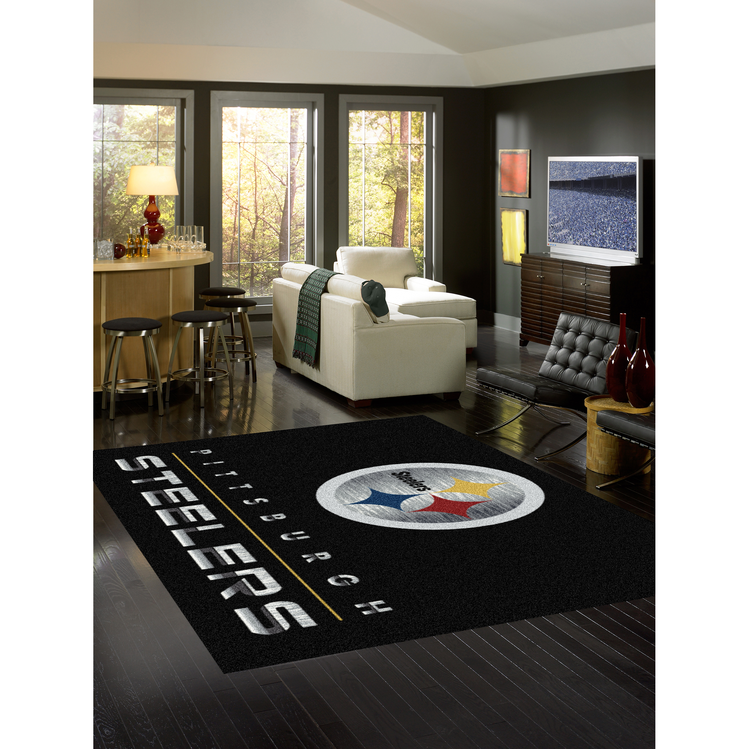 Pittsburgh Steelers 6 X 8 CHROME Rug