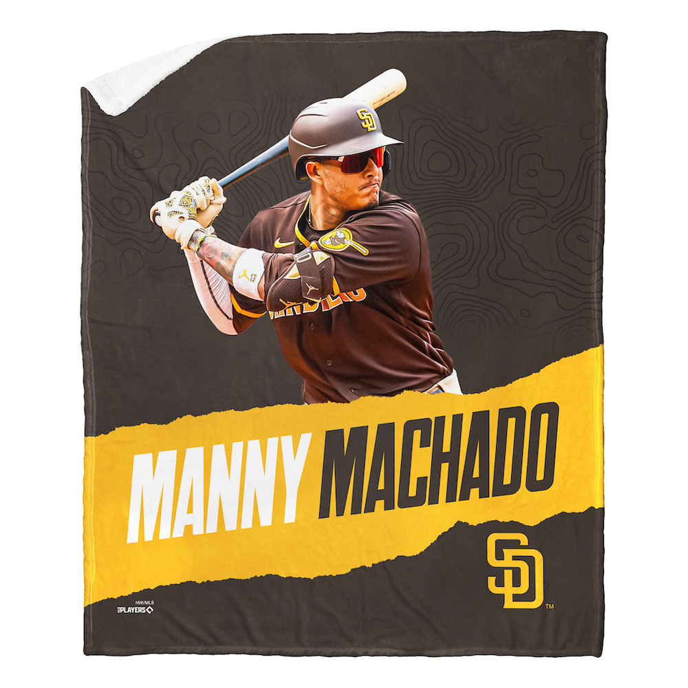 San Diego Padres Manny Machado Silk Sherpa Throw Blanket