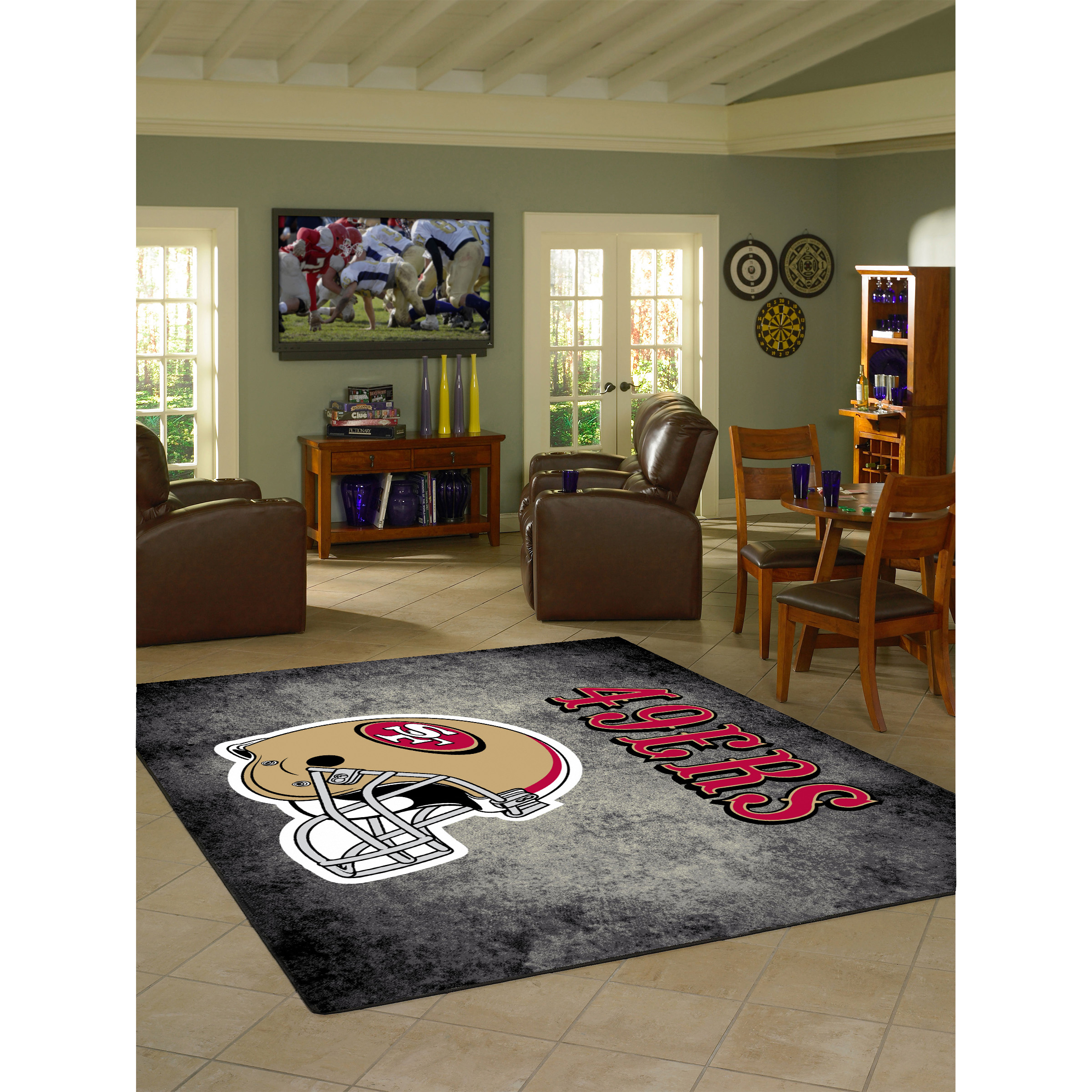 San Francisco 49ers 8 X 11 DISTRESSED Rug