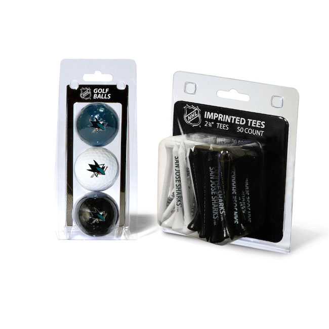 San Jose Sharks 3 Ball Pack and 50 Tee Pack