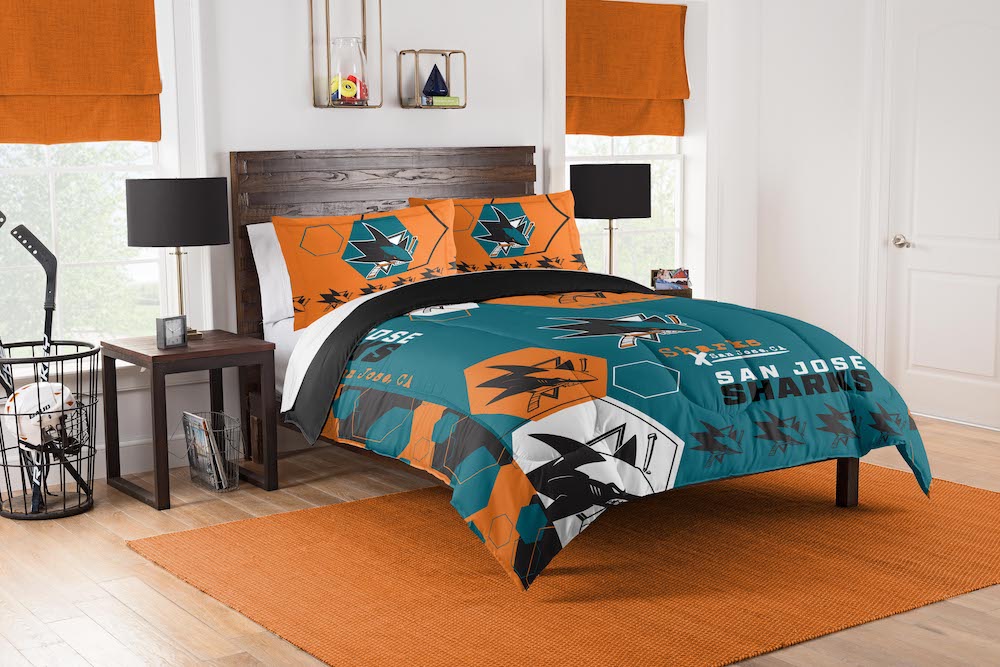 San Jose Sharks QUEEN/FULL size Comforter and 2 Shams