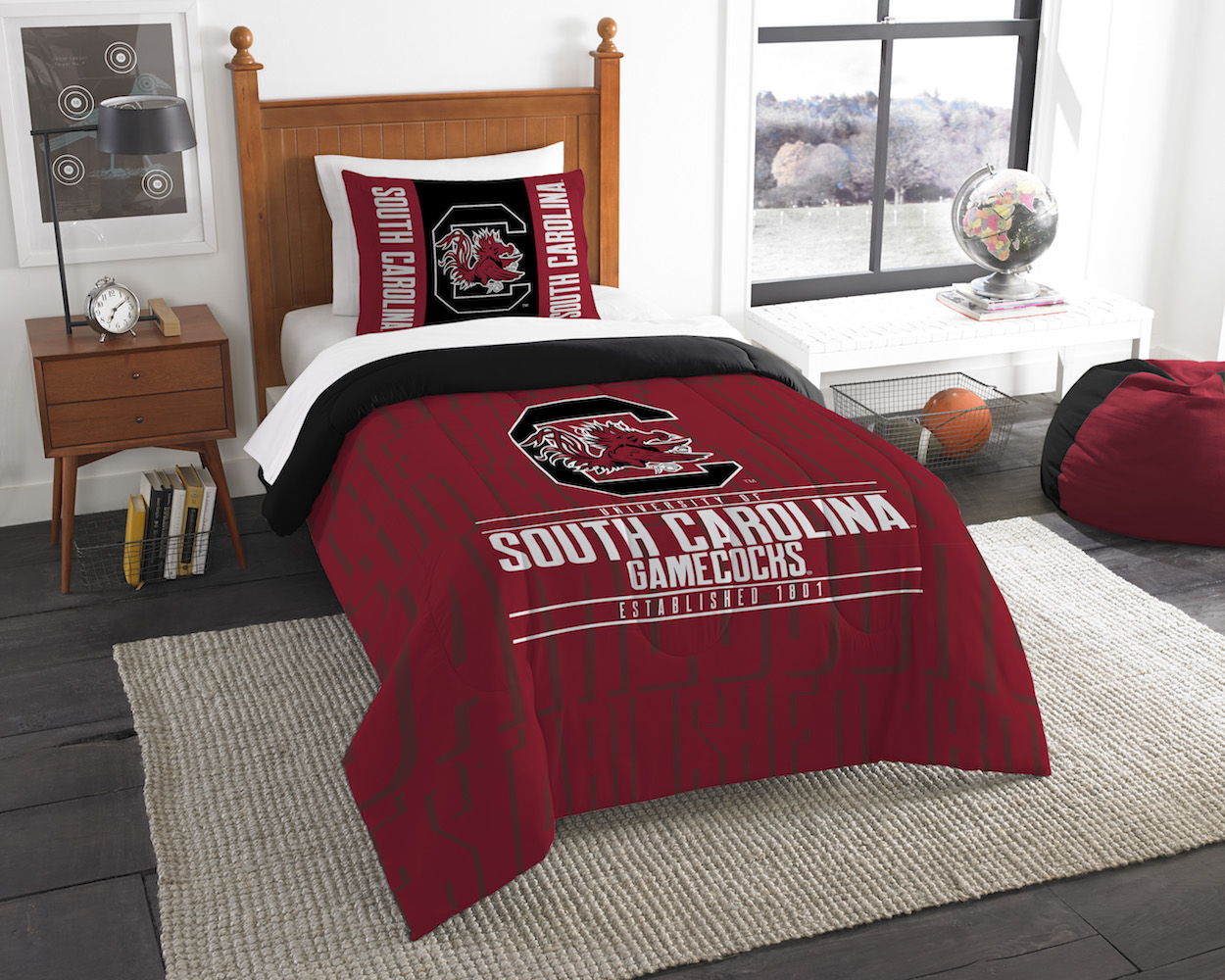 South Carolina Gamecocks Twin Comforter Set with Sham