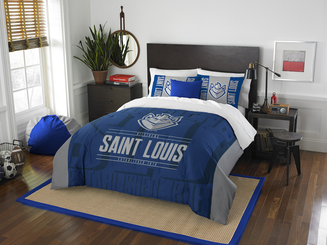 St. Louis Billikens QUEEN/FULL size Comforter and 2 Shams