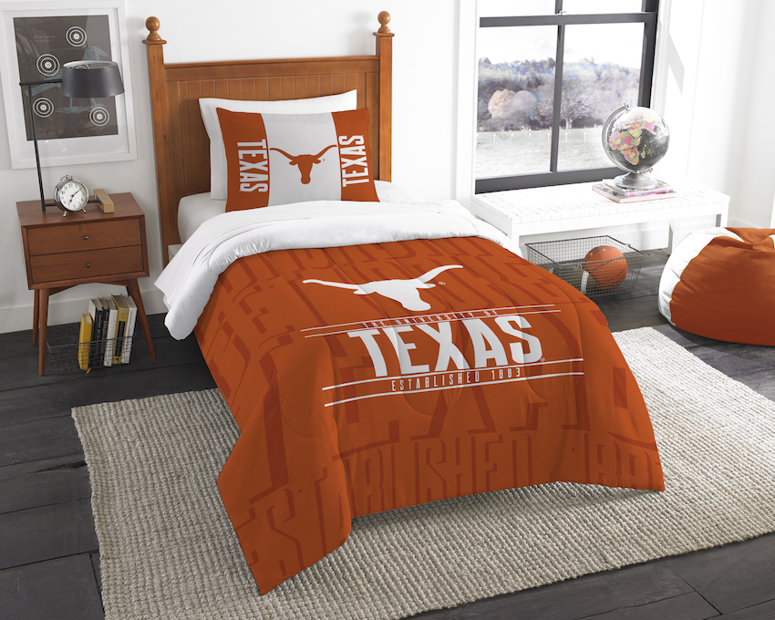 Texas Longhorns Twin Comforter Set with Sham