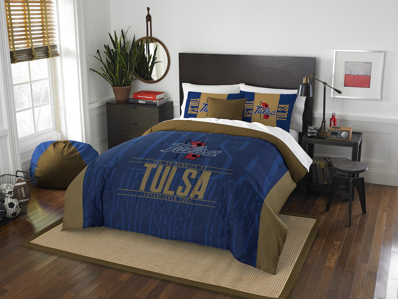 Tulsa Golden Hurricane QUEEN/FULL size Comforter and 2 Shams