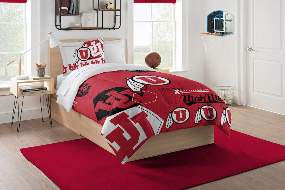 Utah Utes Twin Comforter Set with Sham