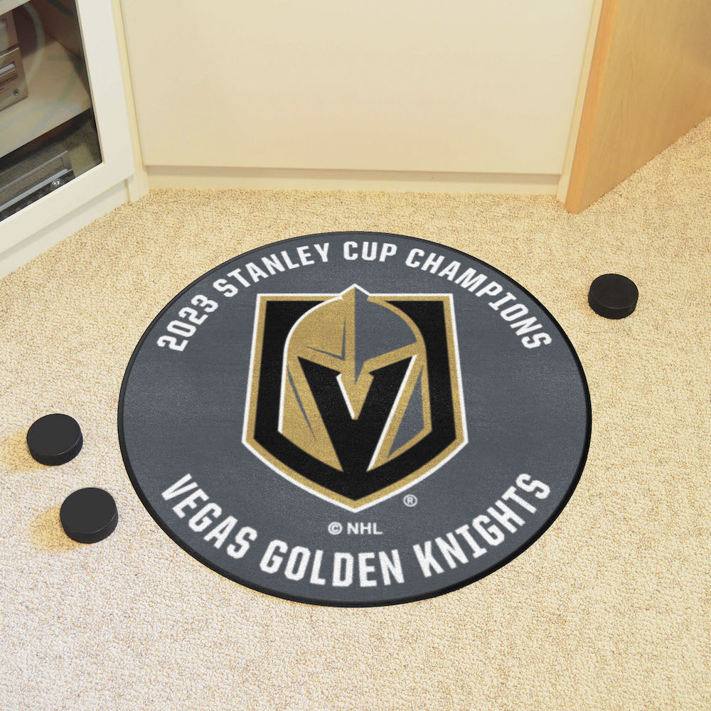 Vegas Golden Knights Stanley Cup Champions Round Hockey Puck Mat