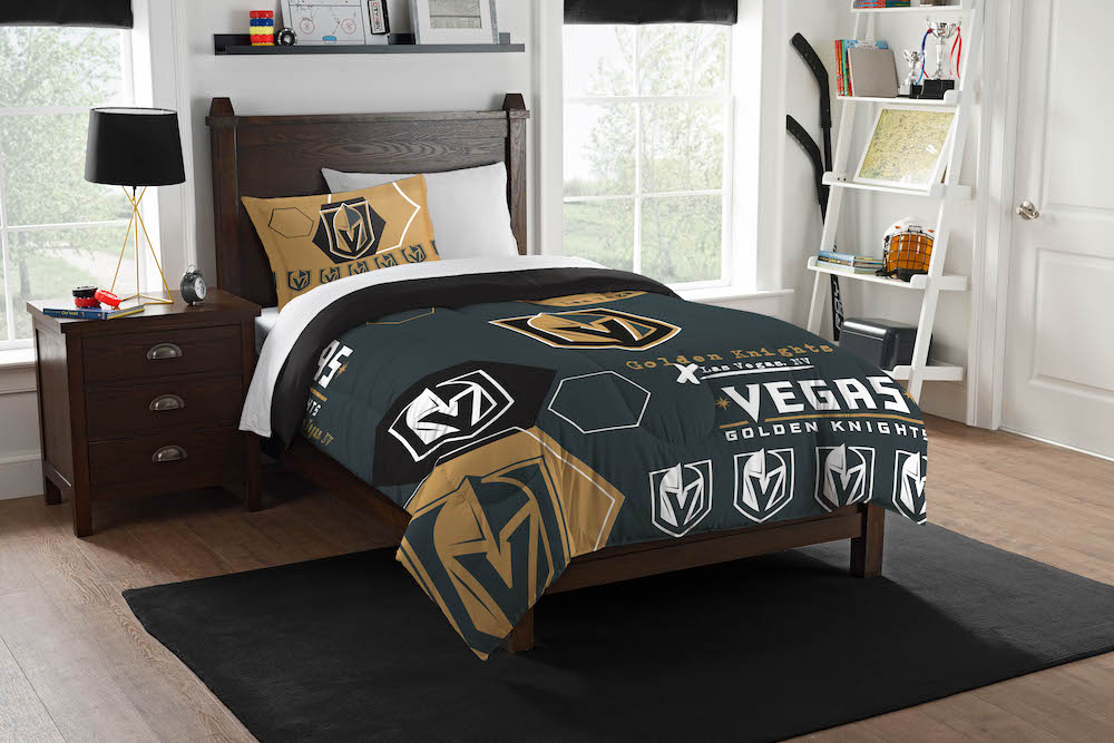 Vegas Golden Knights Twin Comforter Set with Sham