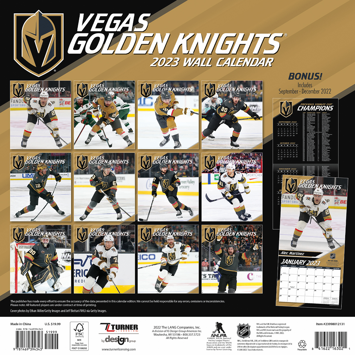 Vegas Golden Knights 2021 NHL Wall Calendar - Buy at KHC ...