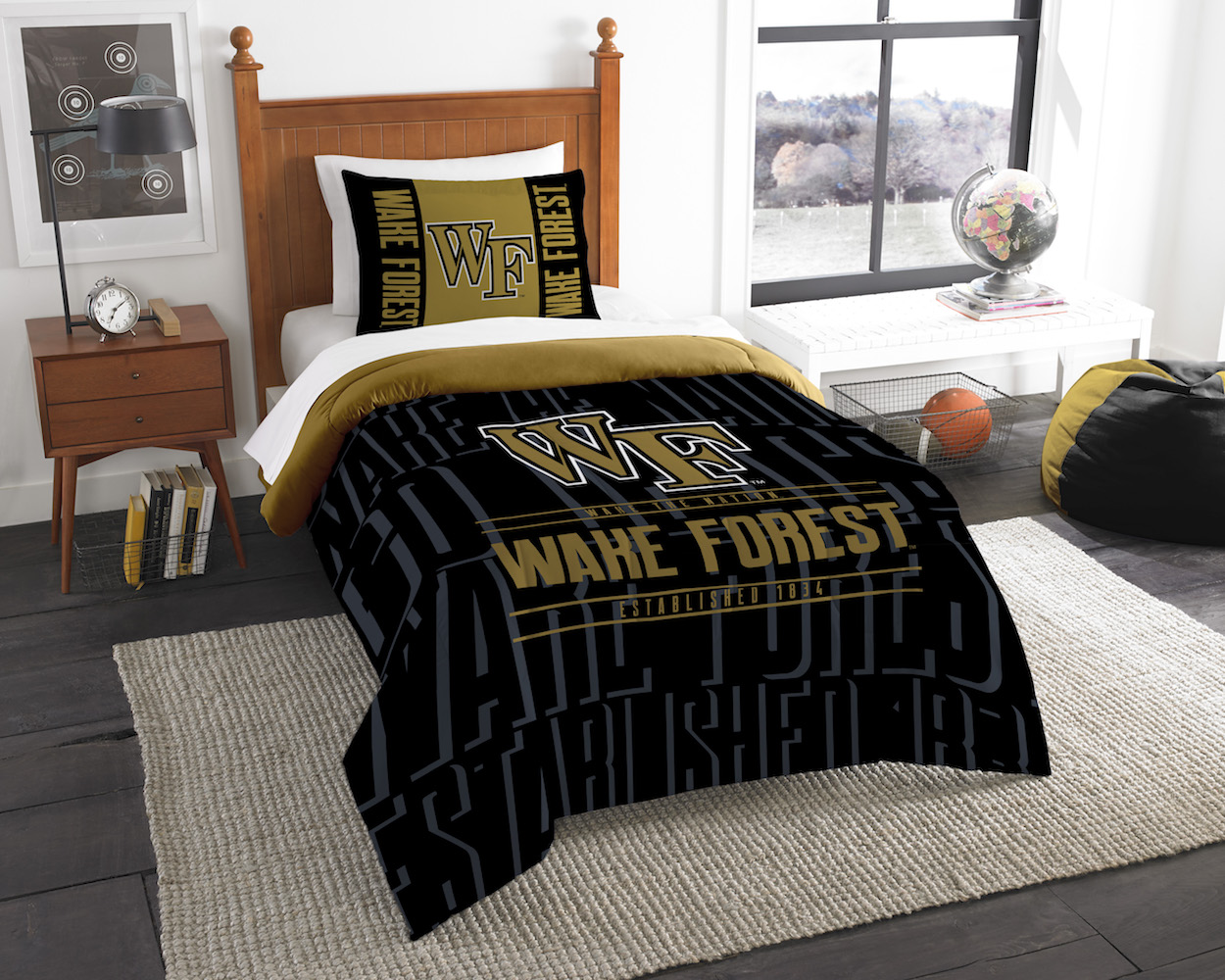 Wake Forest Demon Deacons Twin Comforter Set with Sham