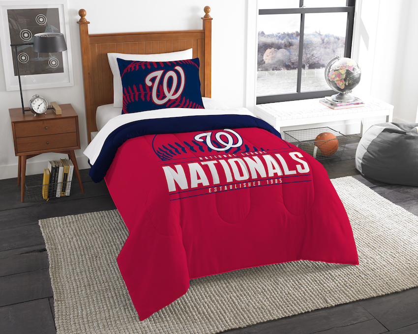 Washington Nationals Twin Comforter Set with Sham