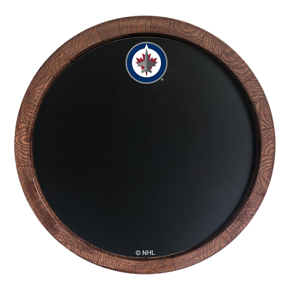 Winnipeg Jets Chalkboard FAUX Barrel Top Sign