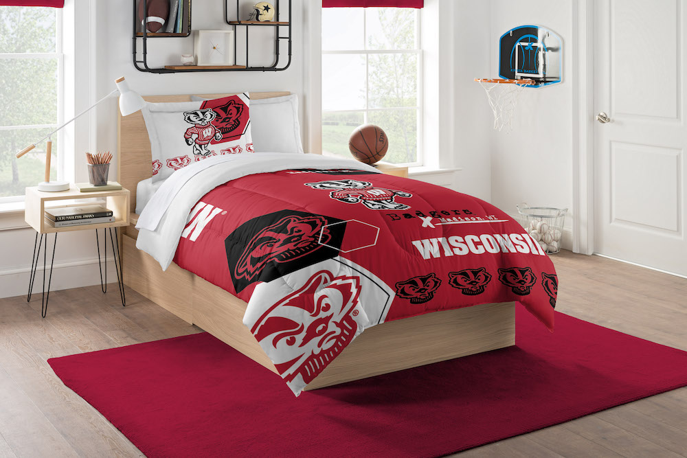 Wisconsin Badgers Twin Comforter Set with Sham