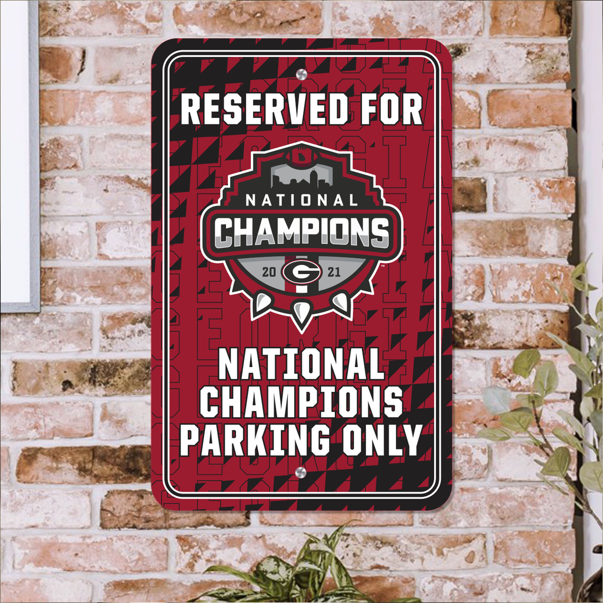 Georgia Bulldogs COLLEGE FOOTBALL CHAMPS Reserved Parking Sign