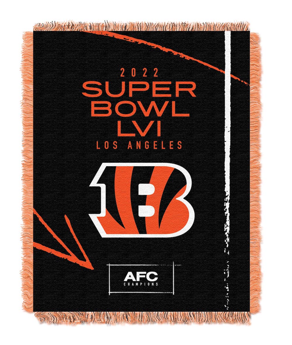 2022 Cincinnati Bengals NFL Super Bowl 56 Participants AFC Champs Commemorative Tapestry