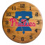 Philadelphia Phillies Oak Barrel Clock